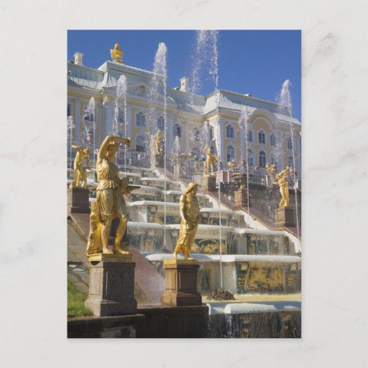 Russland, St. Petersburg, The Great Cascade, Postkarte (Vorderseite)