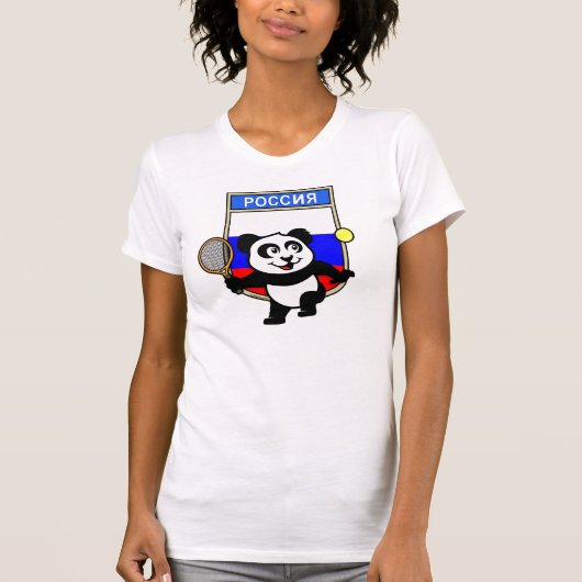 Russland Tennis Panda T-Shirt (Vorderseite)