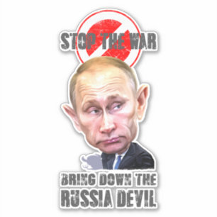Russland-Teufel   8" x 8" Aufkleber