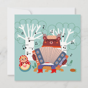 Russland Themed Note Card Card Feiertagskarte