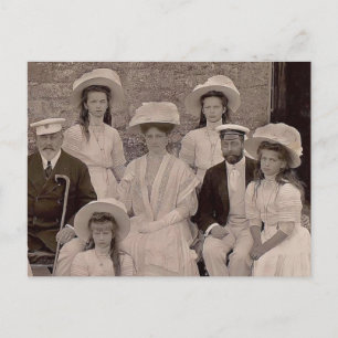 Russland - Tsarina mit OTMA und Königshäusern - En Postkarte