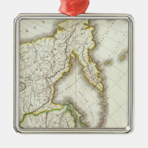 Russland und Asien gravierte Karte Silbernes Ornament
