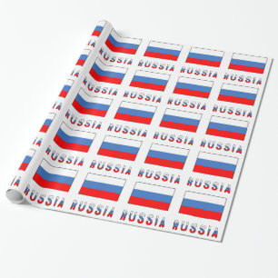 Russland und russische Flagge Geschenkpapier