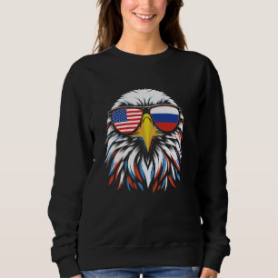Russland USA Flagge Halb Russisch Amerikanisch Pat Sweatshirt