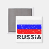Russland - Vintage Flagge Magnet (Vorderseite/Rückseite)