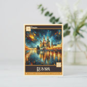 Russland | Vintage Malerei Postkarte (Stehend Vorderseite)