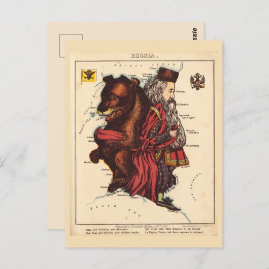 Russland Vintage Postkarten (Vorne/Hinten)