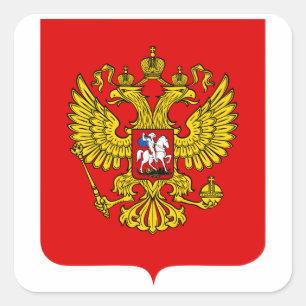 Russland-Wappen Quadratischer Aufkleber