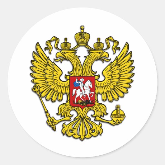 Russland Wappen Runder Aufkleber (Vorderseite)