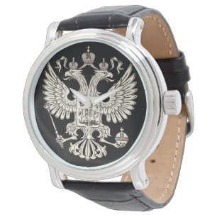Russland - Wappen - weiße Version Armbanduhr