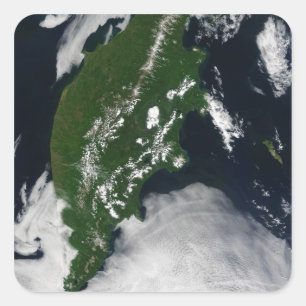 Russlandà         Zs Kamchatka Halbinsel Quadratischer Aufkleber