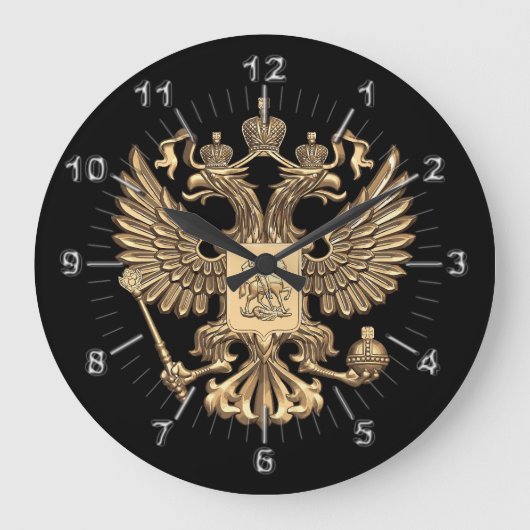 Russlandadler Große Wanduhr (Vorderseite)