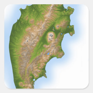 Russlands Kamtschatka-Halbinsel Quadratischer Aufkleber