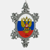Russlands Schneeflocke, russische Flagge Schneeflocken Zinn-Ornament (Links)
