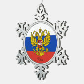 Russlands Schneeflocke, russische Flagge Schneeflocken Zinn-Ornament (Rechts)