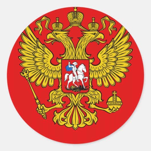 Russlandwappen Runder Aufkleber (Vorderseite)