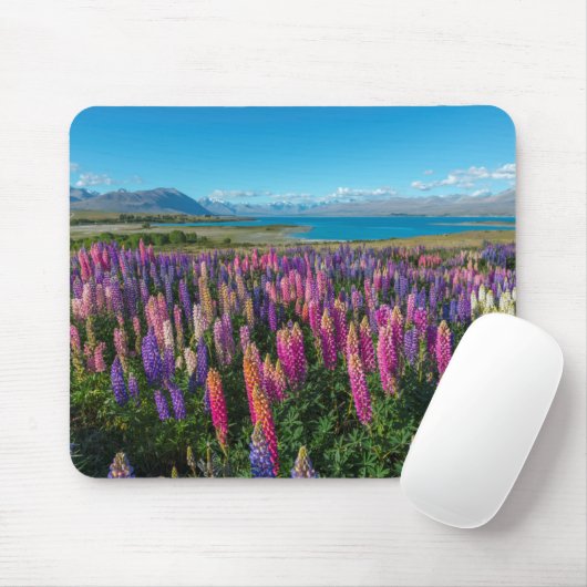 Russle Lupines in See Tekapo | Neuseeland Mousepad (Mit Mouse)