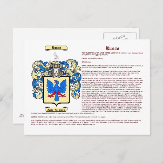 Russo (Bedeutung) Postkarte (Vorne/Hinten)