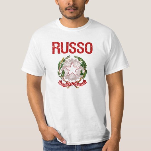Russo Italiener-Familienname T-Shirt (Vorderseite)