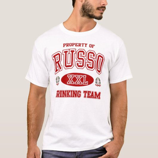 Russo italienisches trinkendes Teamt-shirt T-Shirt (Vorderseite)