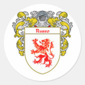 Russo-Wappen (mantled) Runder Aufkleber (Vorderseite)