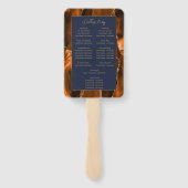 Rust Agate Navy Blue Gold Script Wedding Programm Fächer (Rückseite)