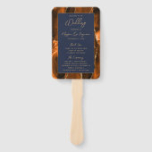 Rust Agate Navy Blue Gold Script Wedding Programm Fächer (Vorderseite)