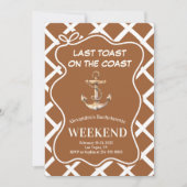 Rust Anchor Nautical Bachelorette Einladung (Vorderseite)