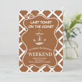 Rust Anchor Nautical Bachelorette Einladung (Stehend Vorderseite)