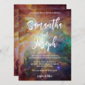 Rust Aquamarine Orion Nebula Planetarium Hochzeit Einladung (Vorne/Hinten)