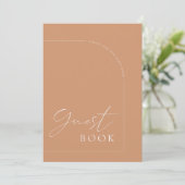 Rust Arch Modern Guest Book Wedding Sign Einladung (Stehend Vorderseite)