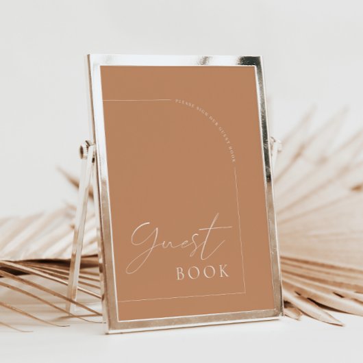 Rust Arch Modern Guest Book Wedding Sign Einladung