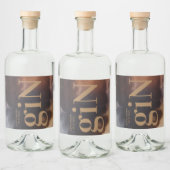 Rust Art Big Monogram Modern Bold Simple Wedding Alkoholflaschenetikett (Flaschen)