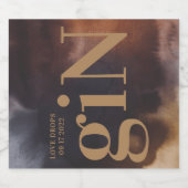 Rust Art Big Monogram Modern Bold Simple Wedding Alkoholflaschenetikett (Einzelnes Label)