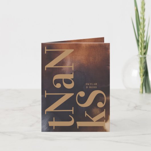 Rust Art Big Monogram Modern Bold Simple Wedding Dankeskarte (Vorderseite)