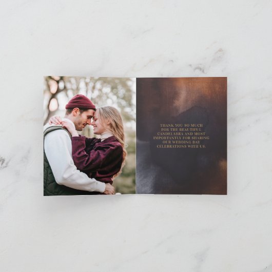 Rust Art Big Monogram Modern Bold Simple Wedding Dankeskarte (Innenseite)