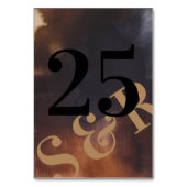 Rust Art Big Monogram Modern Bold Simple Wedding Tischnummer (Vorderseite)