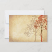 Rust Autumn Fall Tree Wedding RSVP Reply Card Karte (Rückseite)