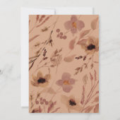 Rust Autumn Watercolor blüht Hochzeitseinladung Einladung (Rückseite)