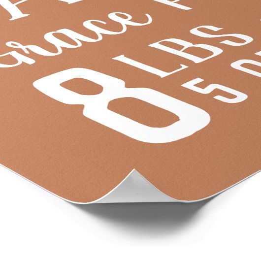 Rust Baby Birth Stats Keepake Poster (Ecke)