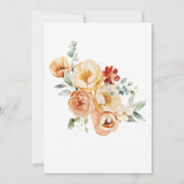 Rust Beige Floral Neutral Baby Dusche Einladung (Rückseite)