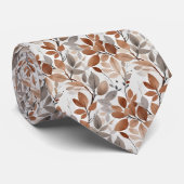 Rust Beige Gray Boho Verlasst Botanische Hochzeit Krawatte (Gerollt)