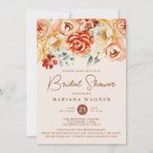 Rust Beige Romantisches Brautparty Einladung (Vorderseite)