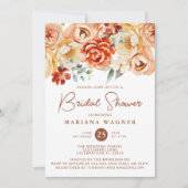 Rust Beige Romantisches Brautparty Einladung (Vorderseite)