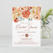 Rust Beige Romantisches Brautparty Einladung (Stehend Vorderseite)