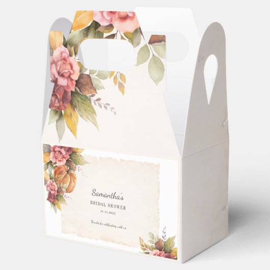 Rust-Blätter Pumpkin Fall Brautparty Geschenkschachtel (Geöffnet)