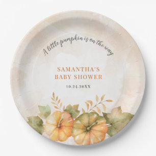 Rust-Blätter Pumpkin Fall Girls Babydusche Pappteller