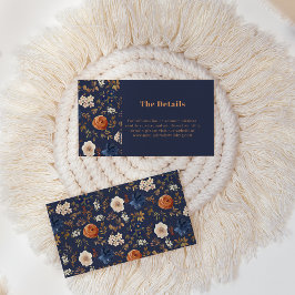 Rust Blue French Country Details Hochzeit Visitenkarte