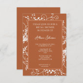 Rust Blüh Bridal Dusche Einladung (Vorne/Hinten)