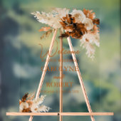 Rust Bohemisch Pampas Grass Wedding Willkommen Acrylschild (Neutral)